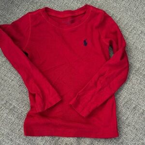 Ralph Lauren Kids Bright Red Long Sleeve Tee